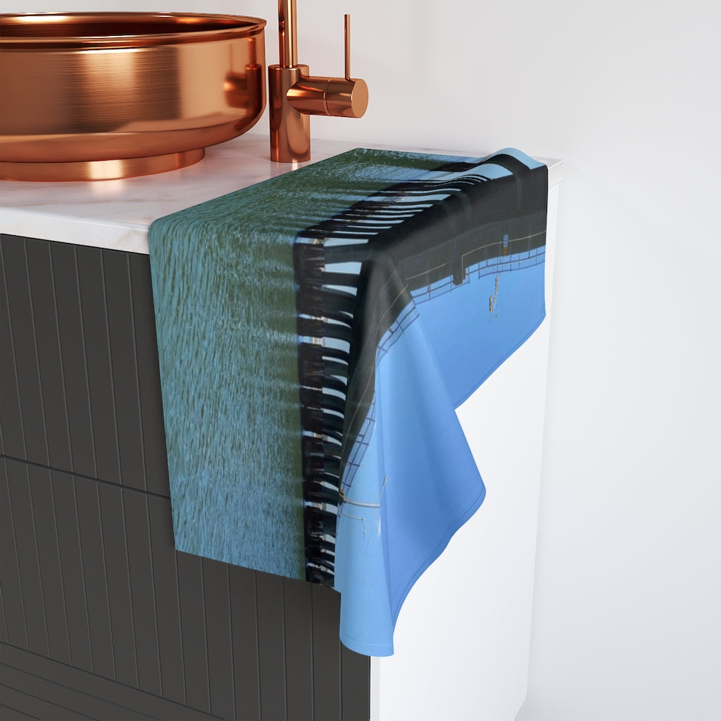NN Fishing Hand Towel OCMD Blue Sky Below Bridge