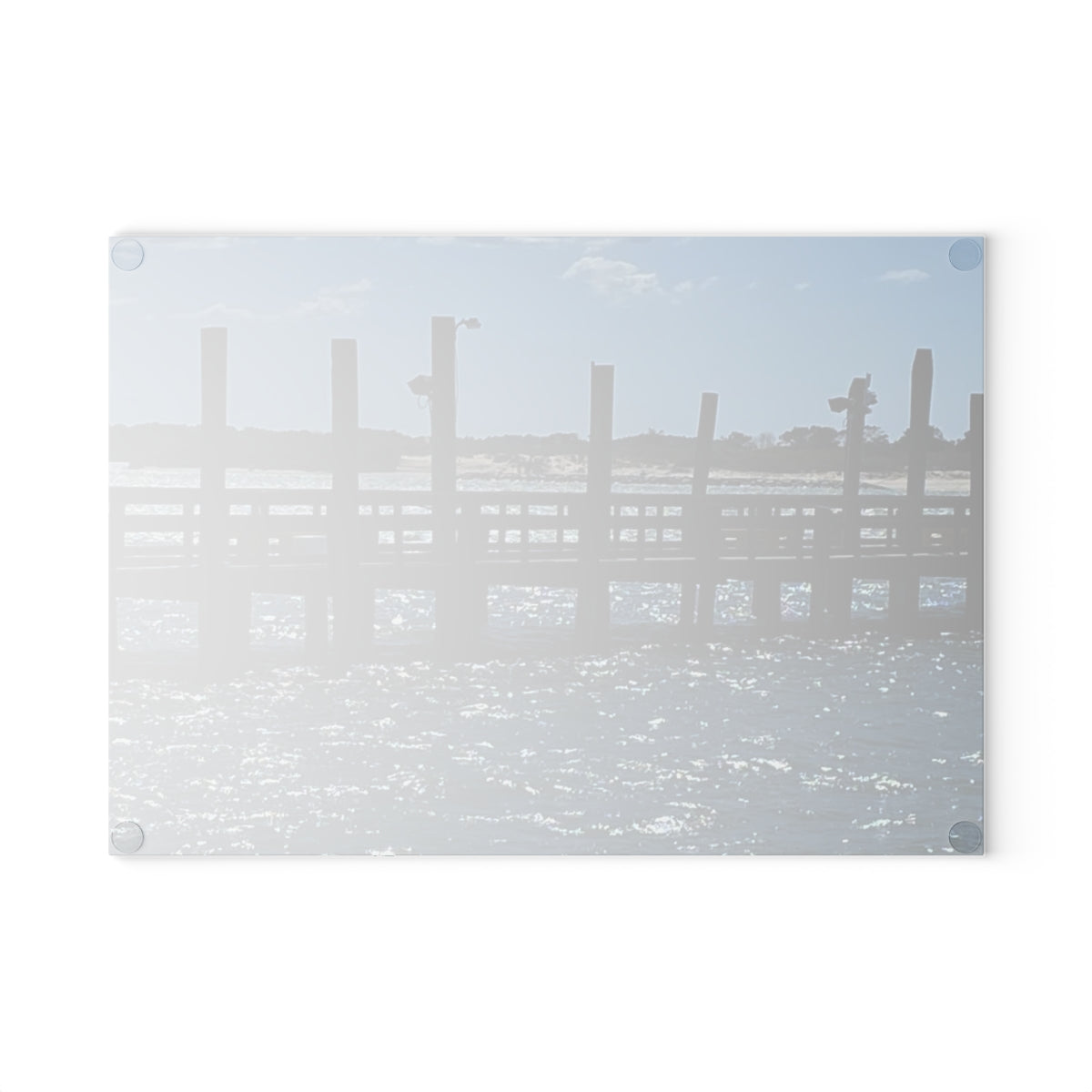 NN Glass Cutting Board Blue Sky Oceanic Fishing Pier
