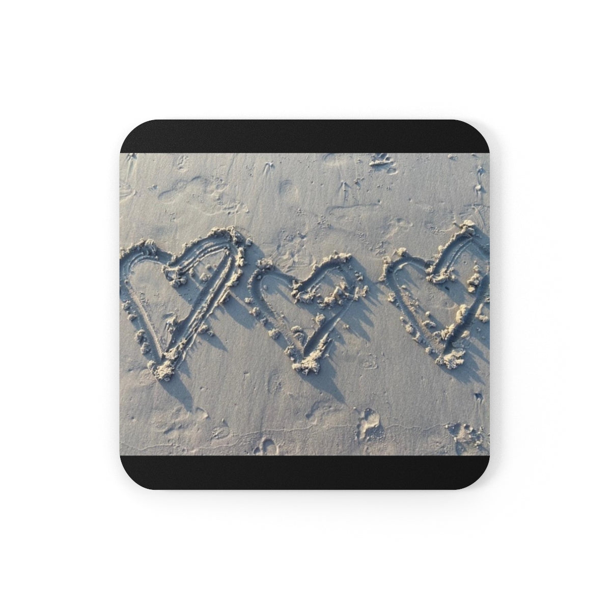 NN Cork Back Coaster Three Hearts In Sand