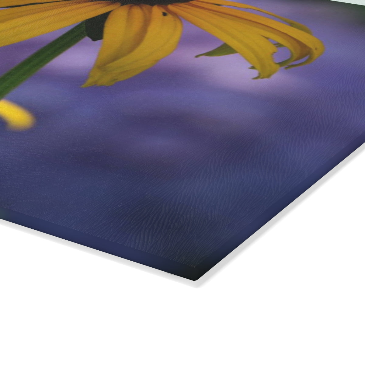 NN Glass Cutting Board 2 Black Eyed Susans & Purple
