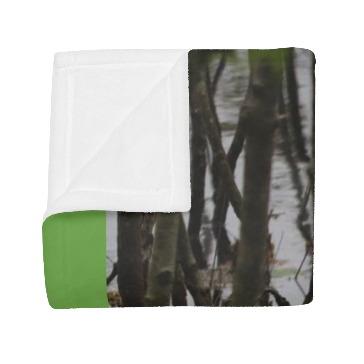 NN Plush Fleece Blanket Little Trees In Water Reflections