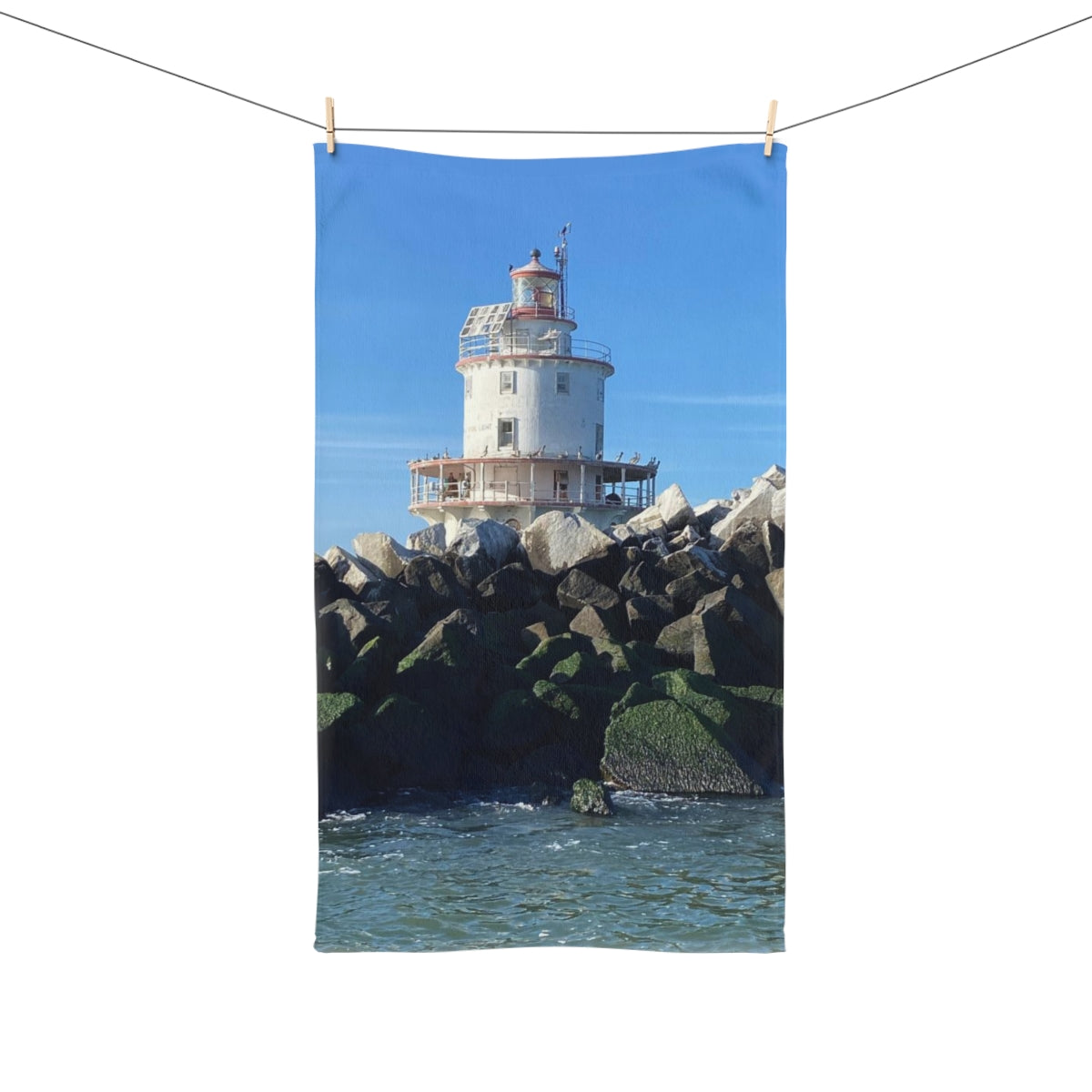 NN Fishing Hand Towel Brandywine Shoal Light