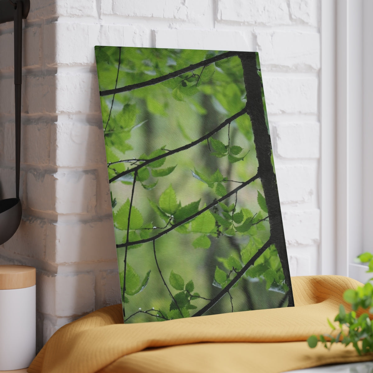 NN Glass Cutting Board Wet Little Stick Branches
