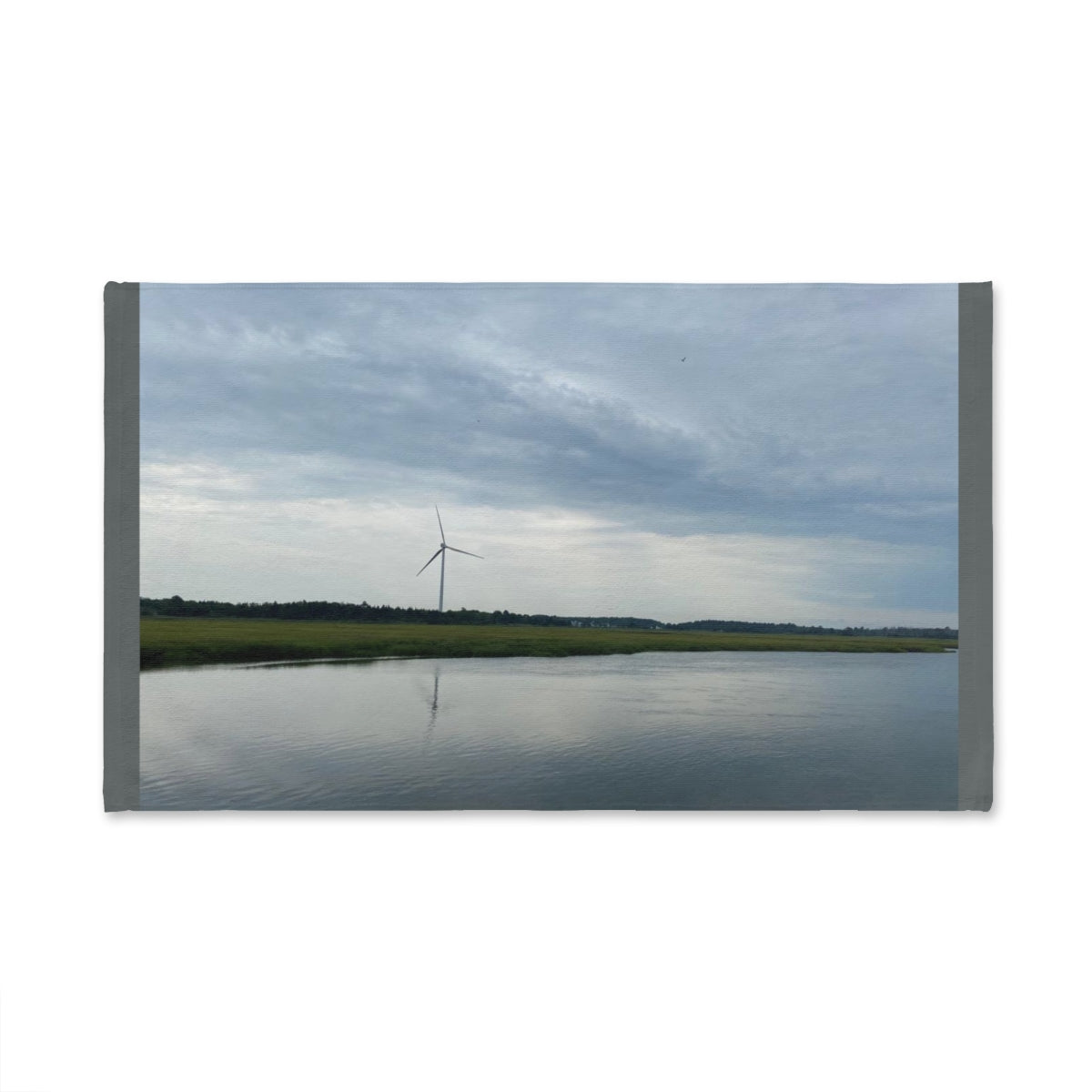 NN Fishing Hand Towel Clouds Water & A Wind Turbine