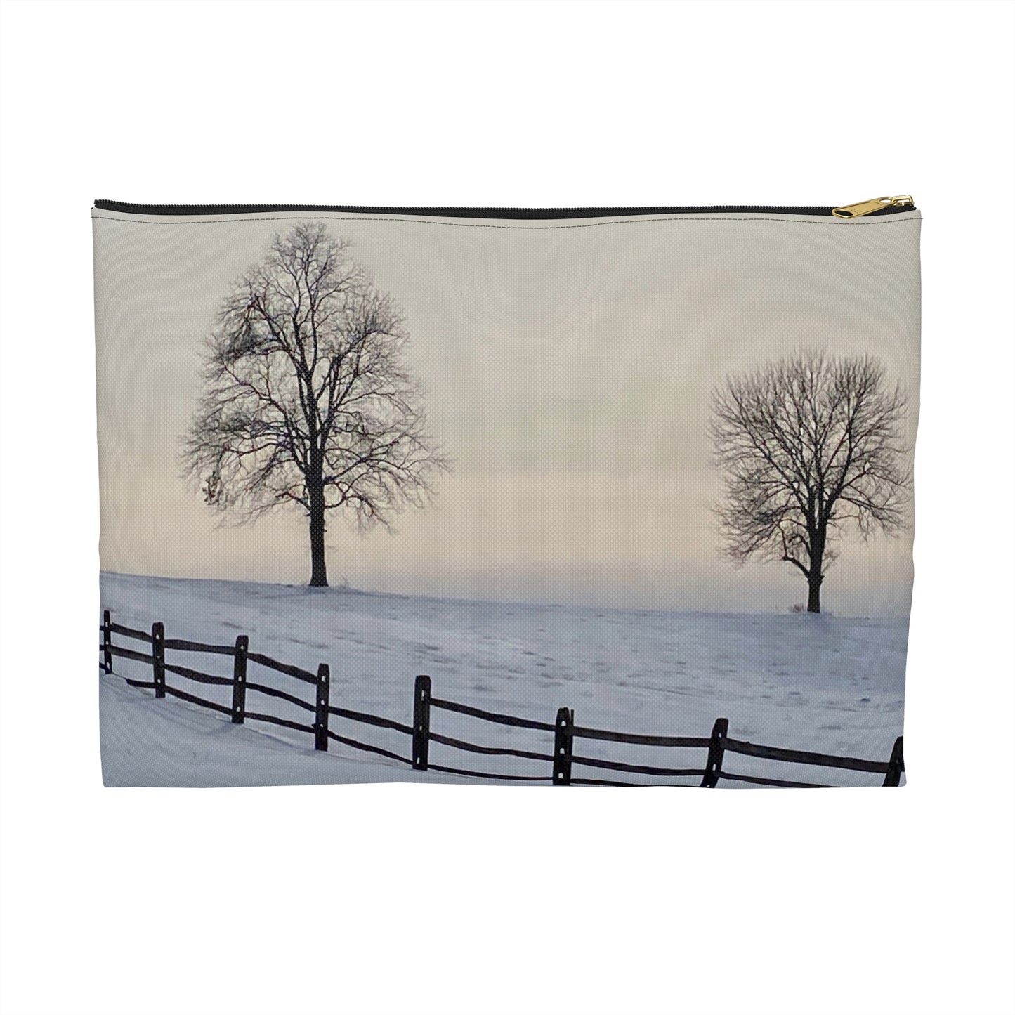 NN Accessory Pouch Two Trees & Fence On Snow Hill