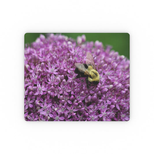 NN Rectangular Mouse Pad Bee & Purple Flower