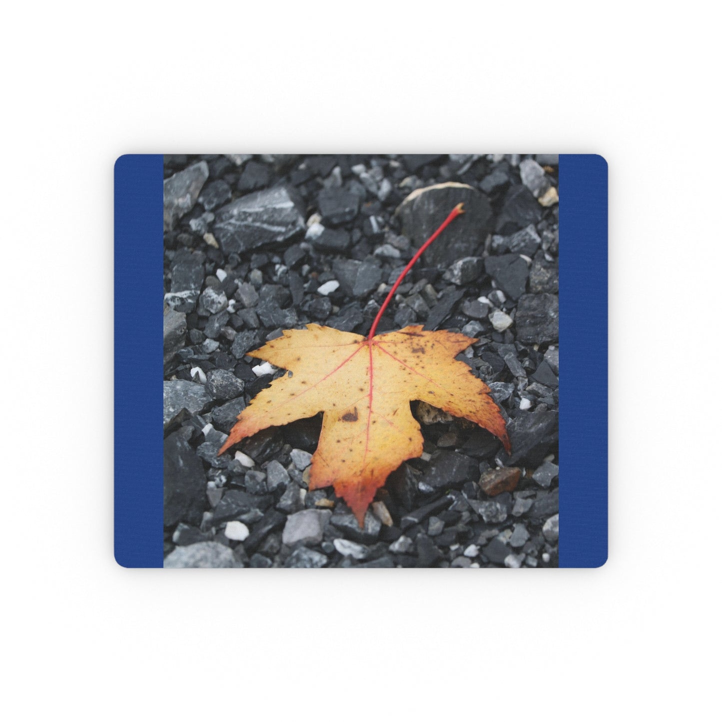 NN Rectangular Mouse Pad Yellow Orange Leaf On Stones