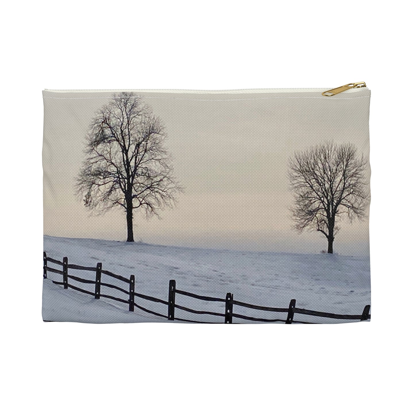 NN Accessory Pouch Two Trees & Fence On Snow Hill