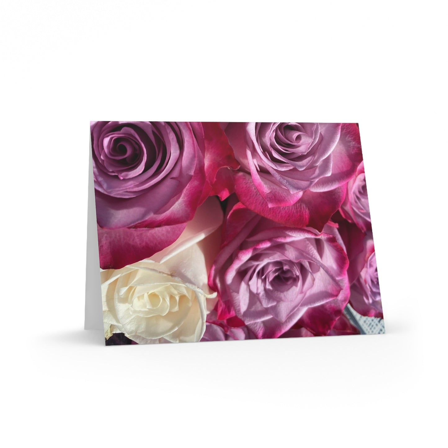 NN Greeting cards 8 pcs Bunch Of Pink Roses