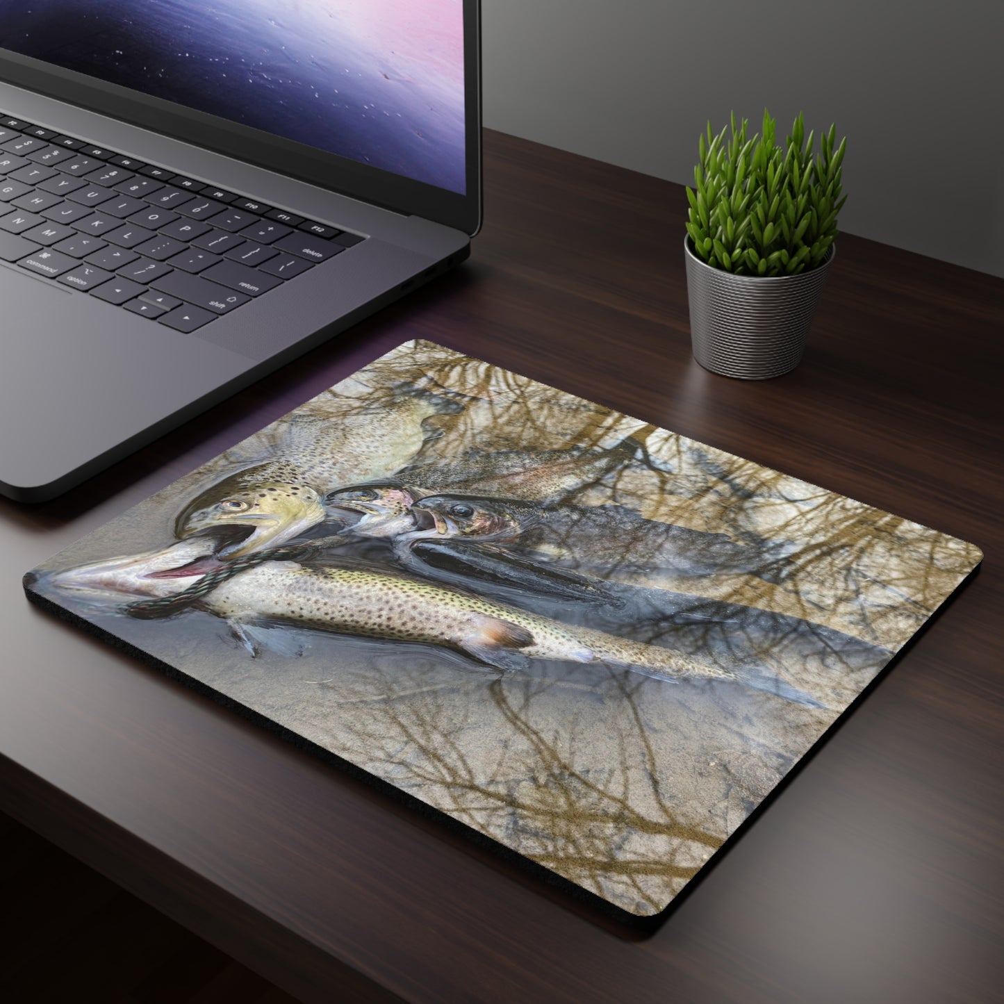 NN Rectangular Mouse Pad (L) Caught Trouts