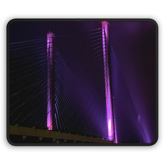 NN Gaming Mouse Pad DE Purple Lit Bridge In Storm