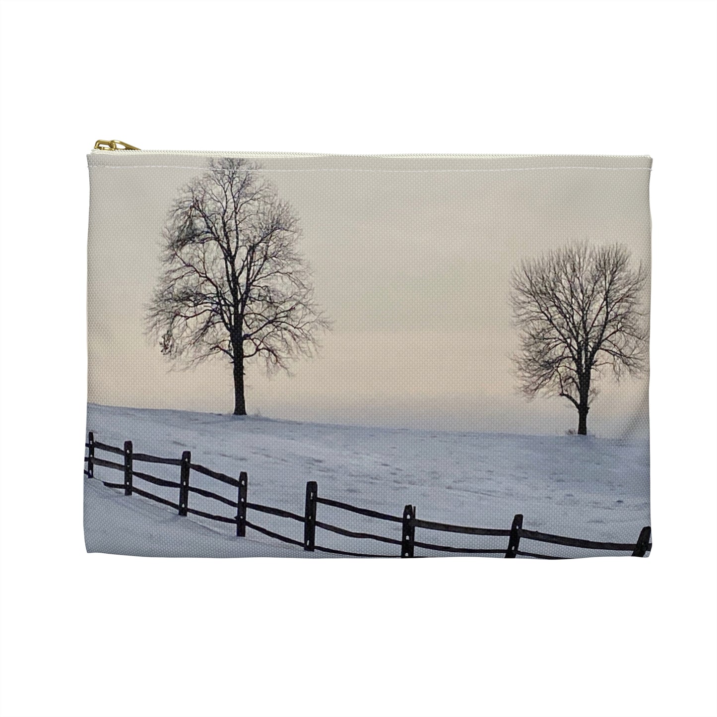 NN Accessory Pouch Two Trees & Fence On Snow Hill