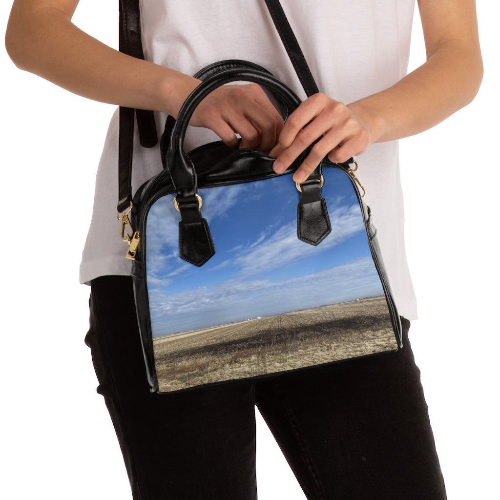 NN Shoulder Handbag Blue Sky Clouds & A Field