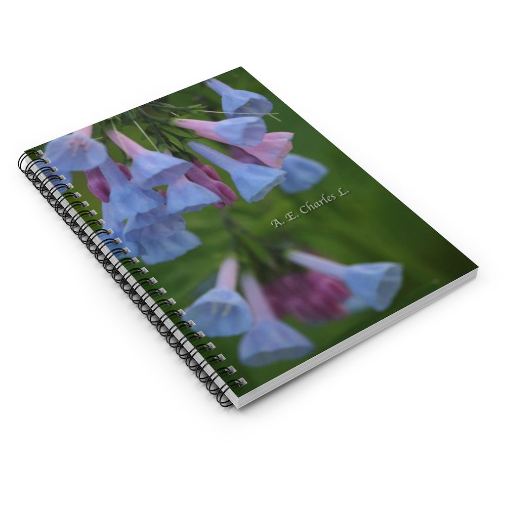 Spiral Notebook - Ruled Line Pale Trumpet Flowers