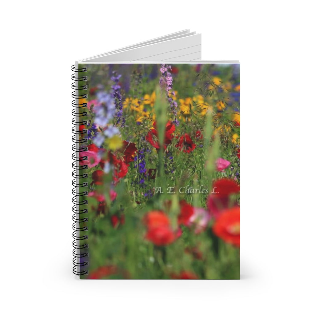 Spiral Notebook - Ruled Line Left Wildflowers