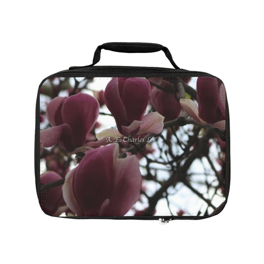 Lunch Bag Two-Tone Pink Flowers