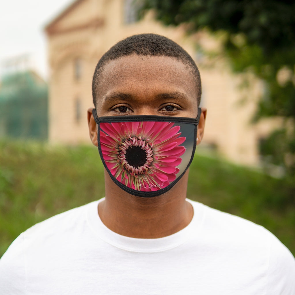 Mixed-Fabric Face Mask Pink Flower