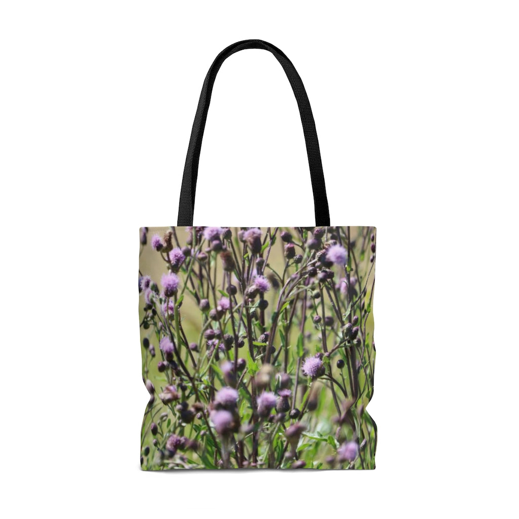 NN AOP Tote Bag Purple Fluff Flowers