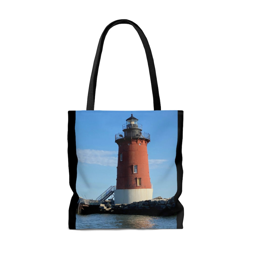 NN AOP Tote Bag Blue Sky Sunshine Lighthouse