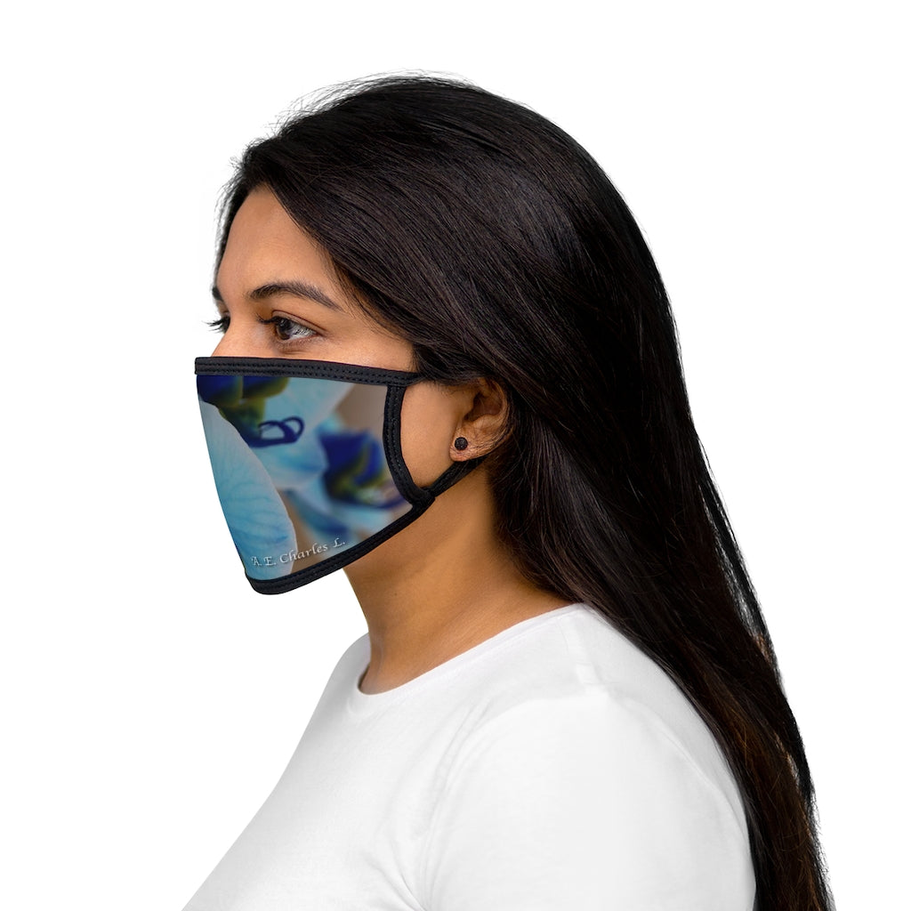 Mixed-Fabric Face Mask NC Blue Flowers