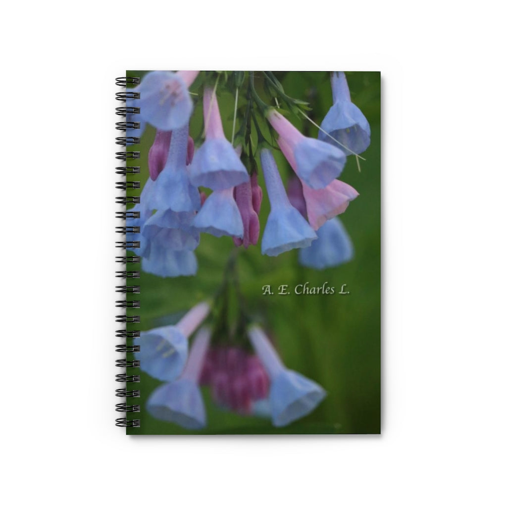 Spiral Notebook - Ruled Line Pale Trumpet Flowers