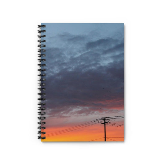 NN Spiral Notebook - Ruled Line Yellow Orange Clouds & Lines