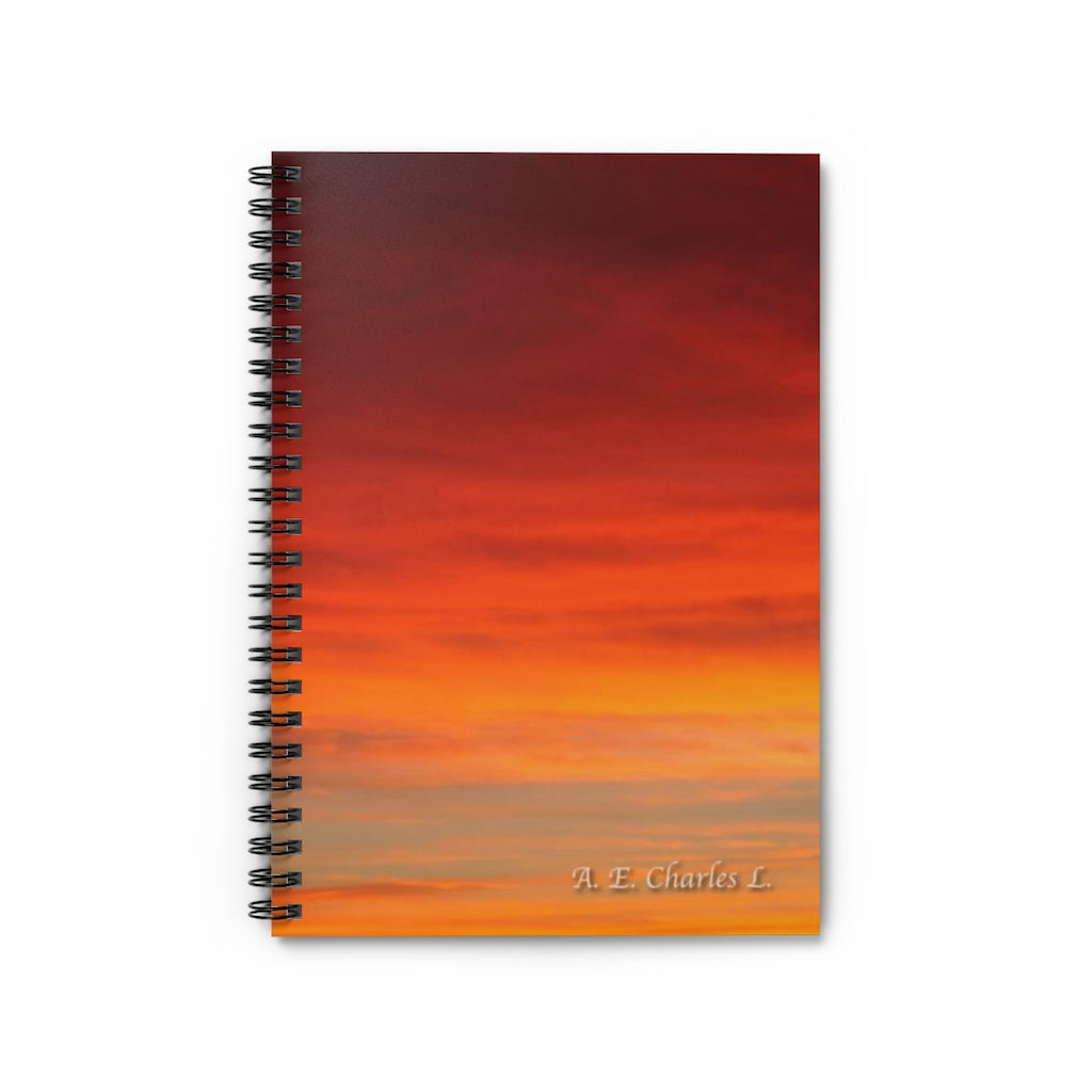 Spiral Notebook - Ruled Line Orange Sky