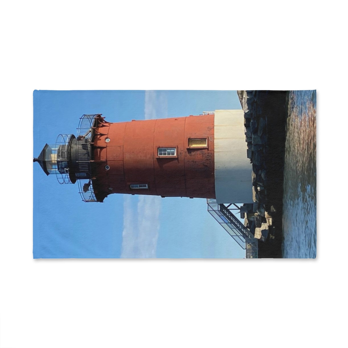 NN Fishing Hand Towel Blue Sky Sunshine Lighthouse