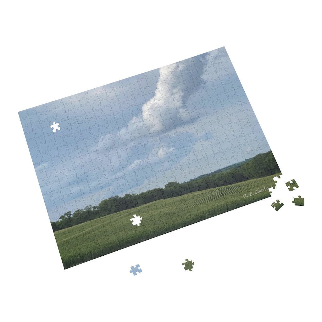 Puzzle 500 Pieces Cornfield & Big Clouds