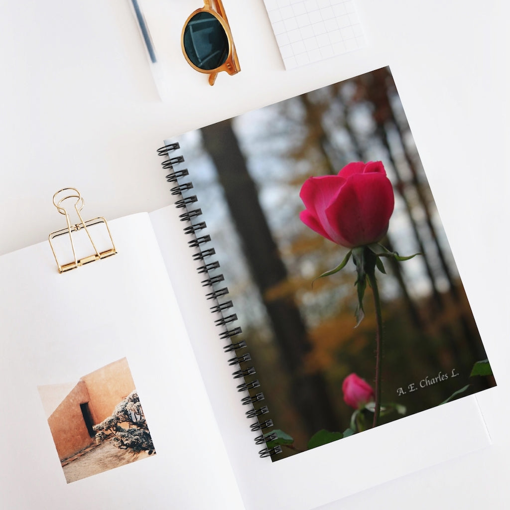 Spiral Notebook - Ruled Line Pink Rose Buds (IMD)