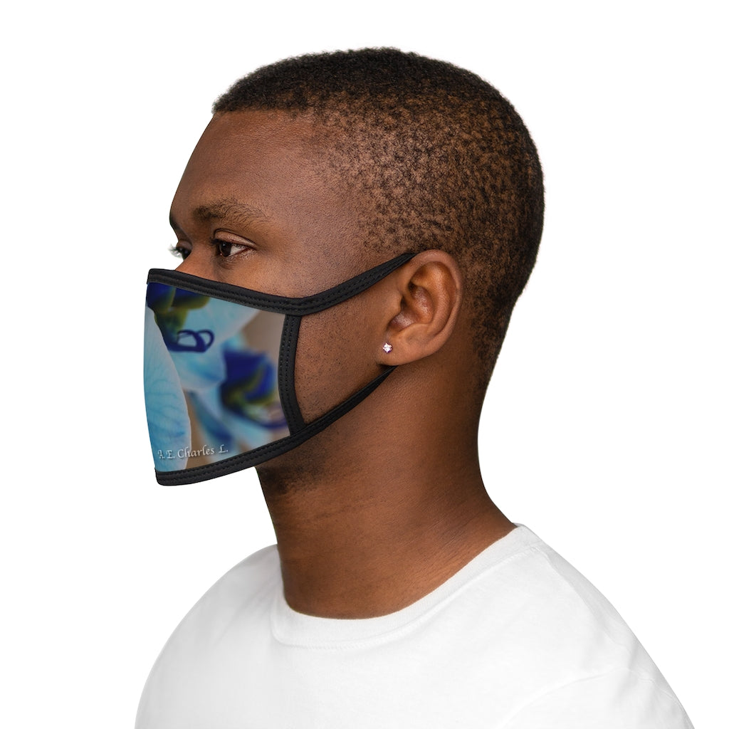 Mixed-Fabric Face Mask NC Blue Flowers