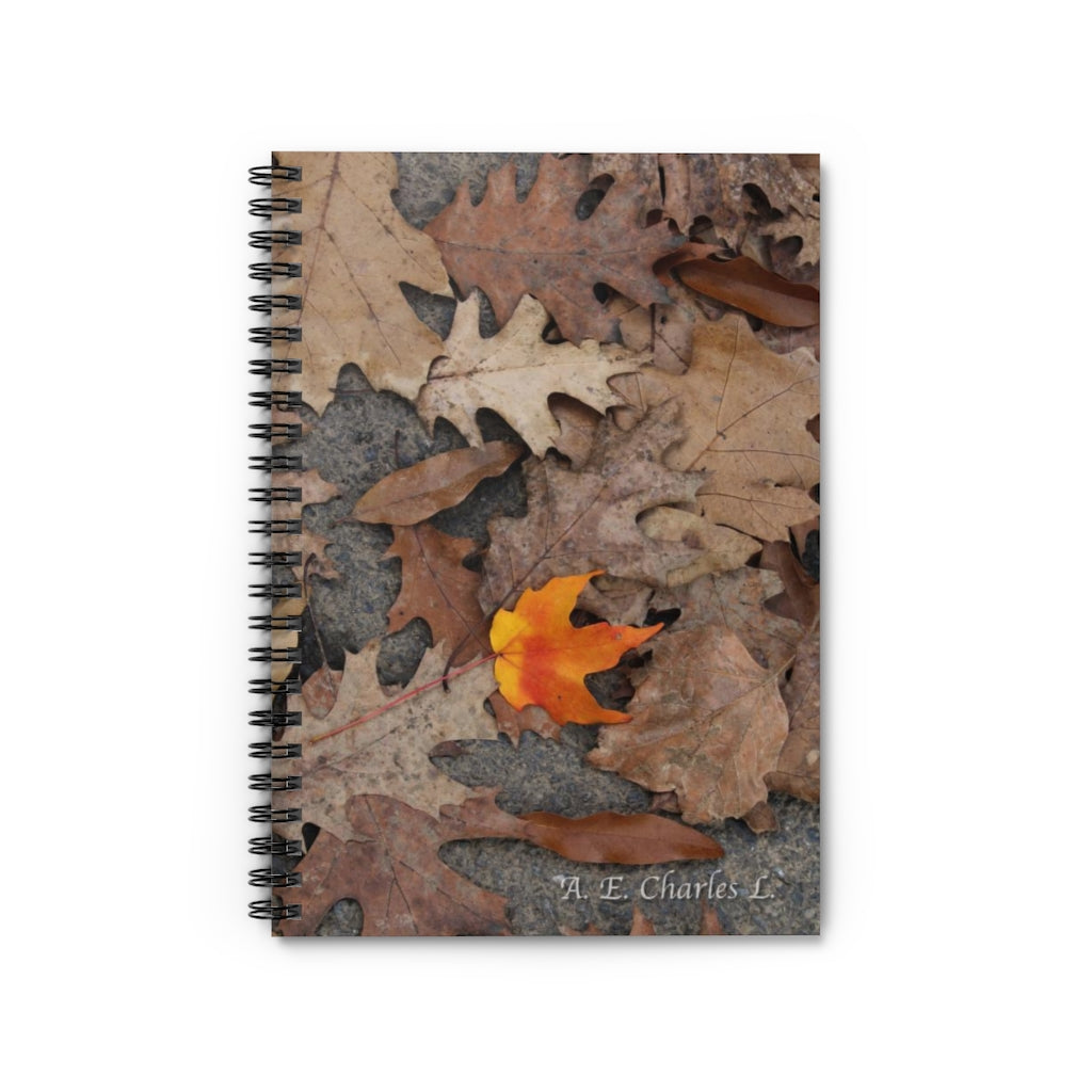 Spiral Notebook - Ruled Line One Orange Leaf