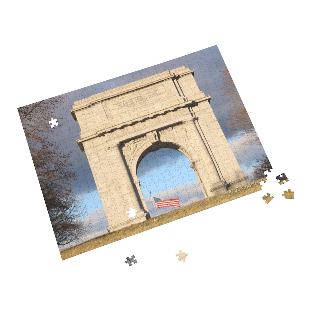 Puzzle 500 Piece VF National Memorial Arch & American Flag