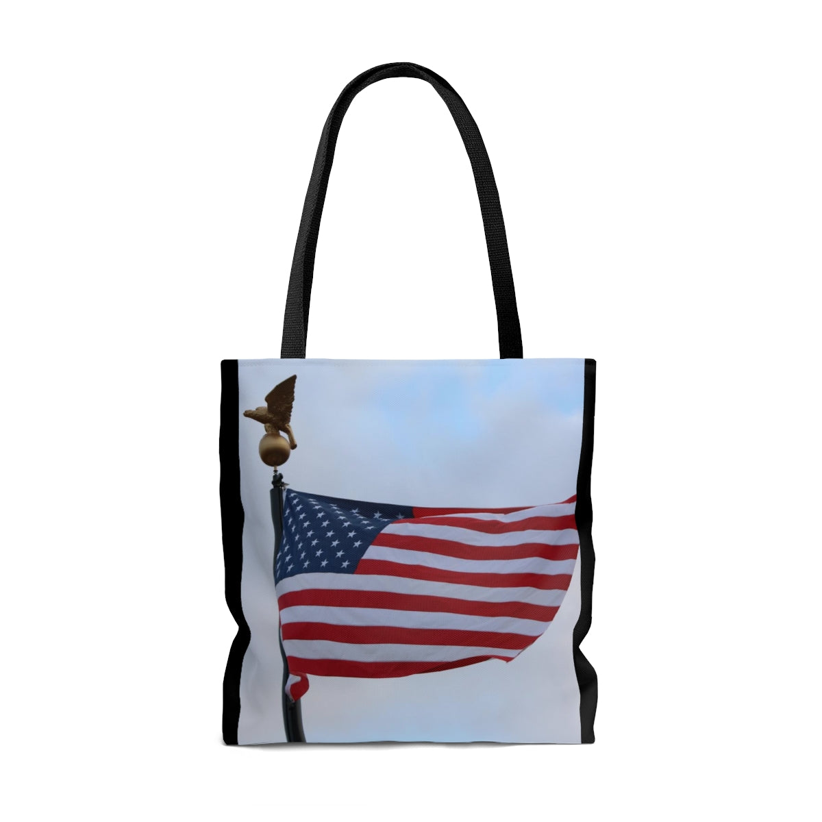 NN AOP Tote Bag American Flag With Brass Eagle