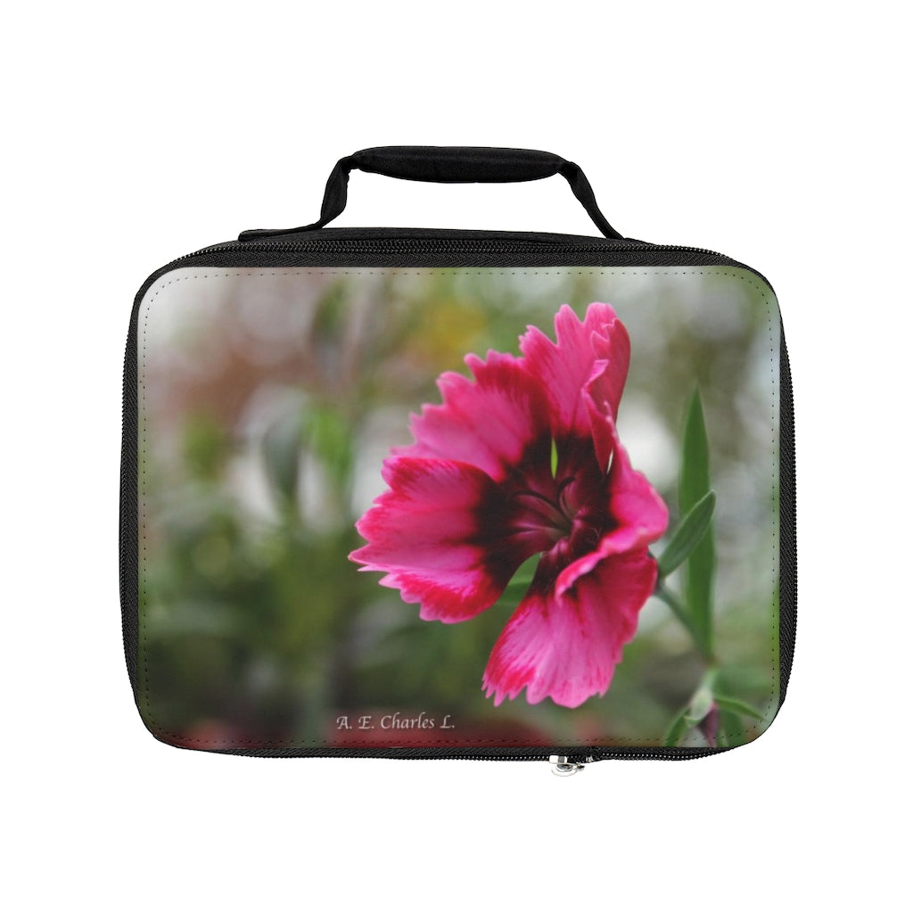 Lunch Bag (R) Hot Pink Open Flower