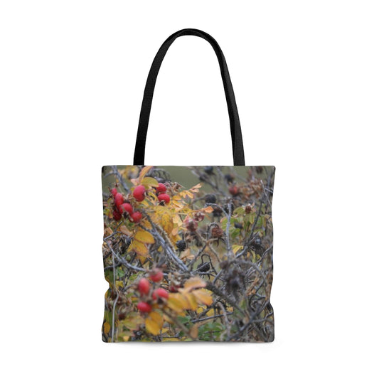 NN AOP Tote Bag Yellow Leaf Red Berries