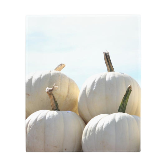 NN Plush Fleece Blanket White Pumpkins