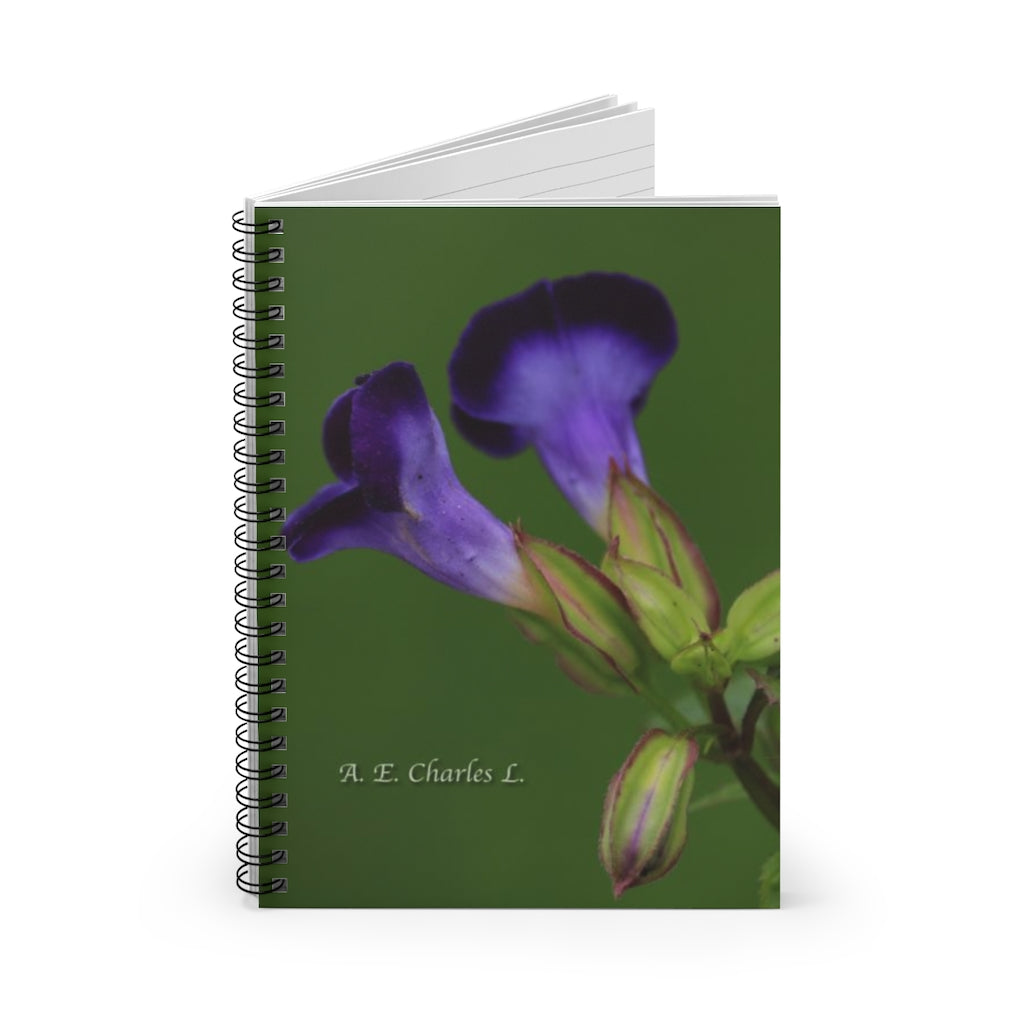 Spiral Notebook - Ruled Line 2 Purple Blooms