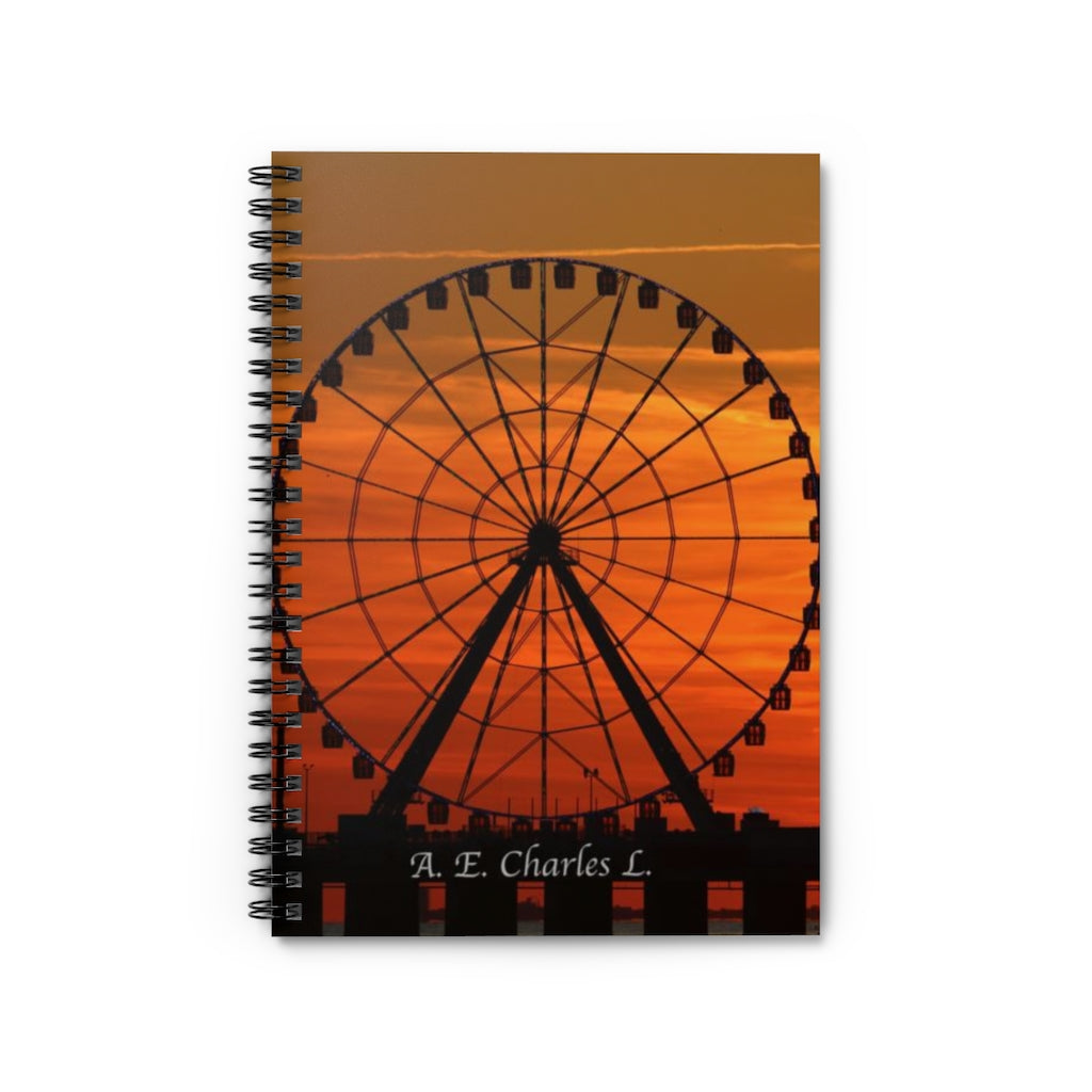 Spiral Notebook - Ruled Line Yellow Sky ACNJ Ferris Wheel