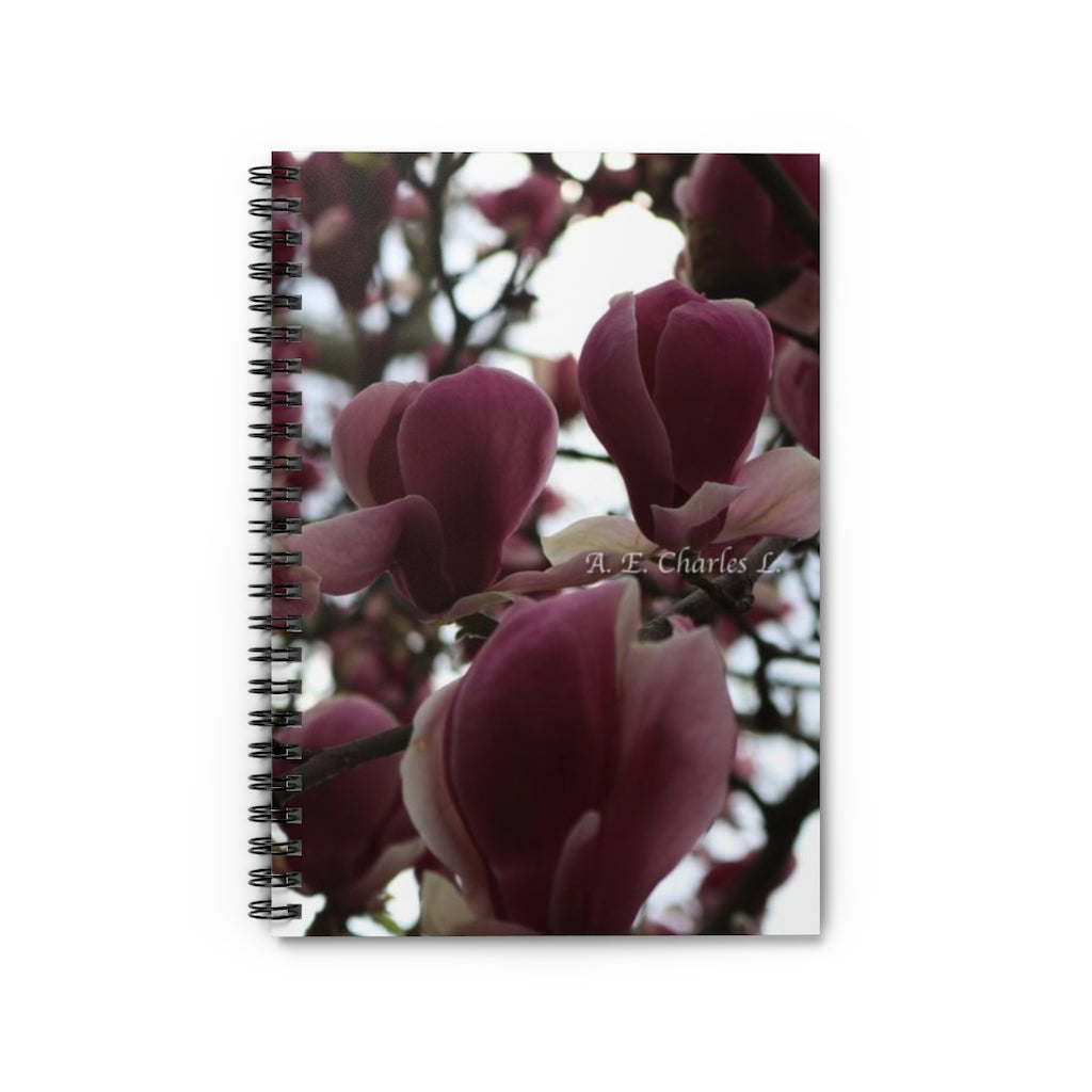 Spiral Notebook - Ruled Line Two-Tone Pink Flowers