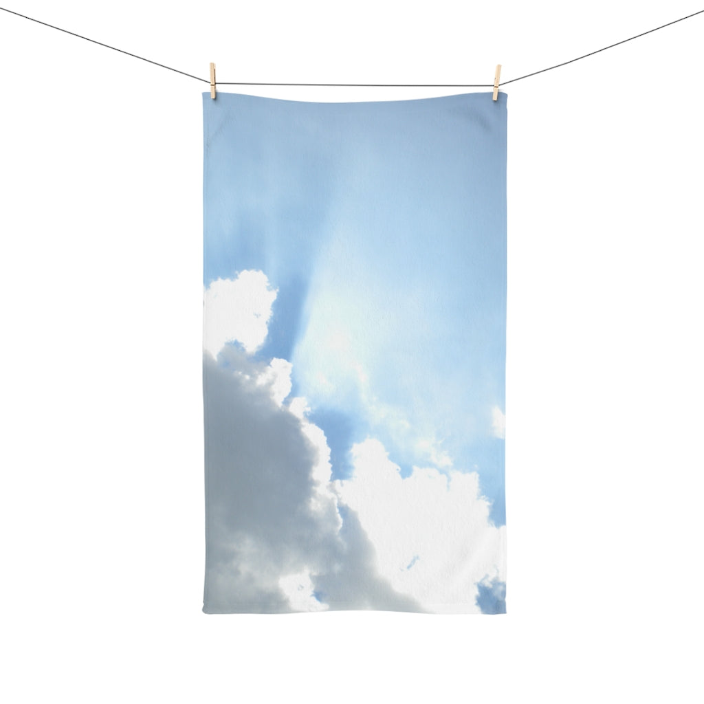 NN Fishing Hand Towel Under Sun & Clouds Blue Sky