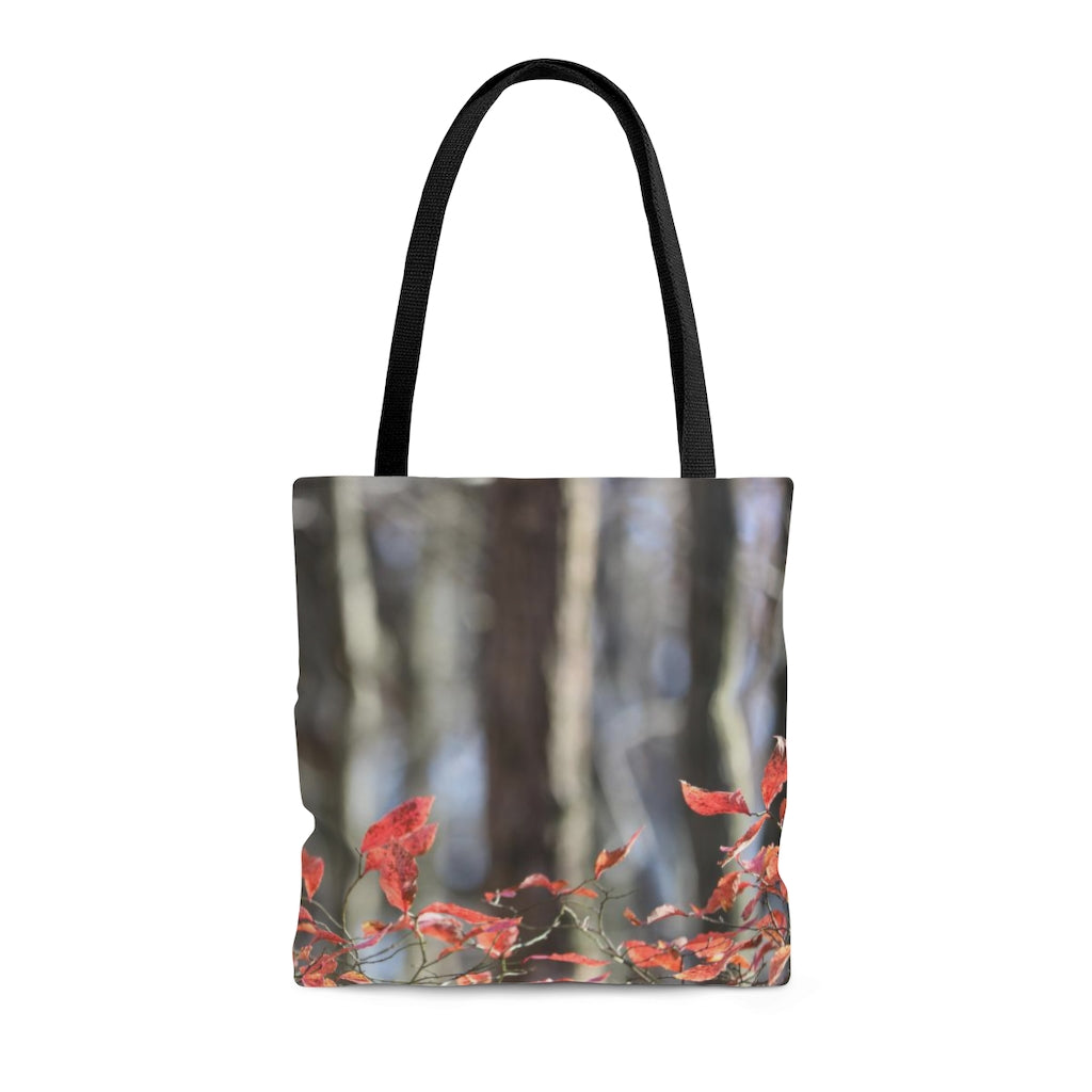 NN AOP Tote Bag Red Leaves Bottom Trees