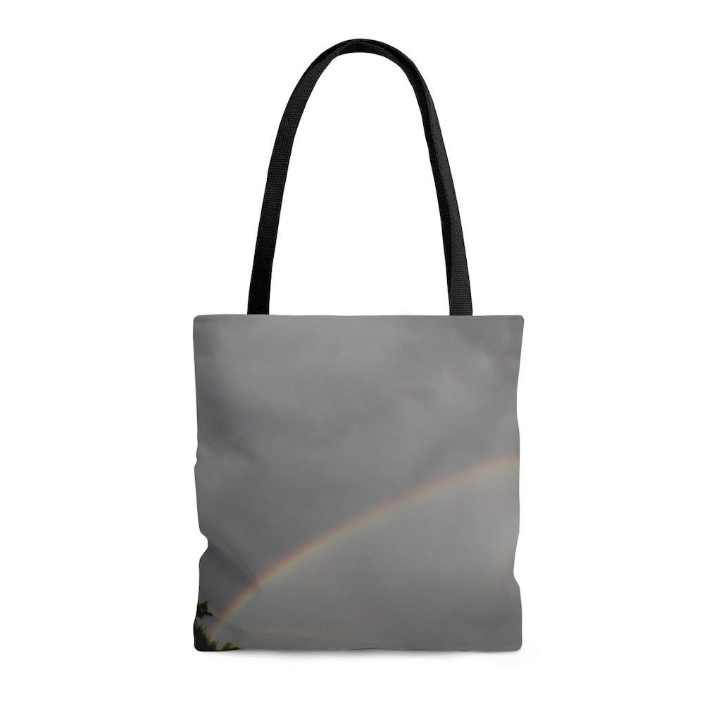 NN AOP Tote Bag Grey Clouds Rainbow