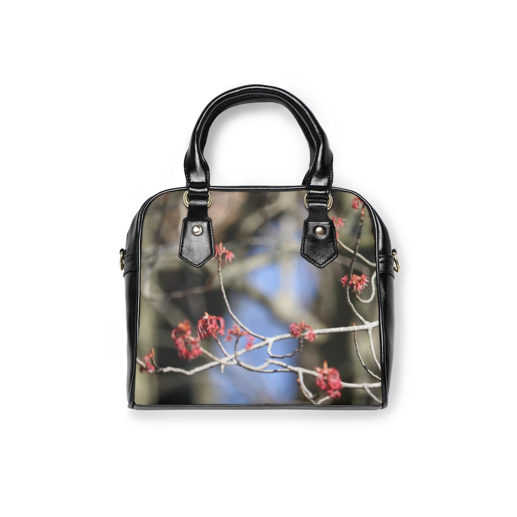 NN Shoulder Handbag Red Buds Blue Sky