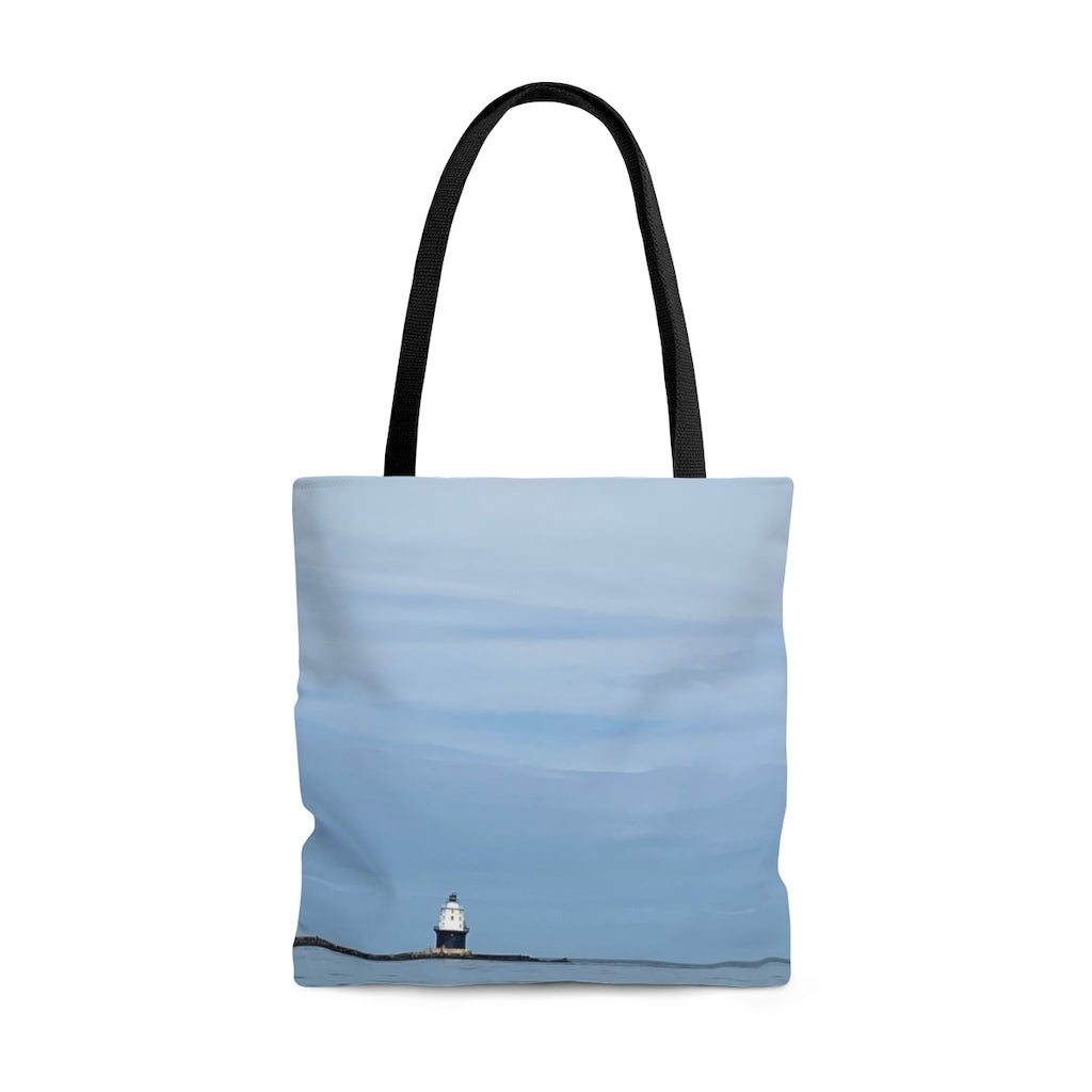 NN AOP Tote Bag Blue Sky & White Lighthouse