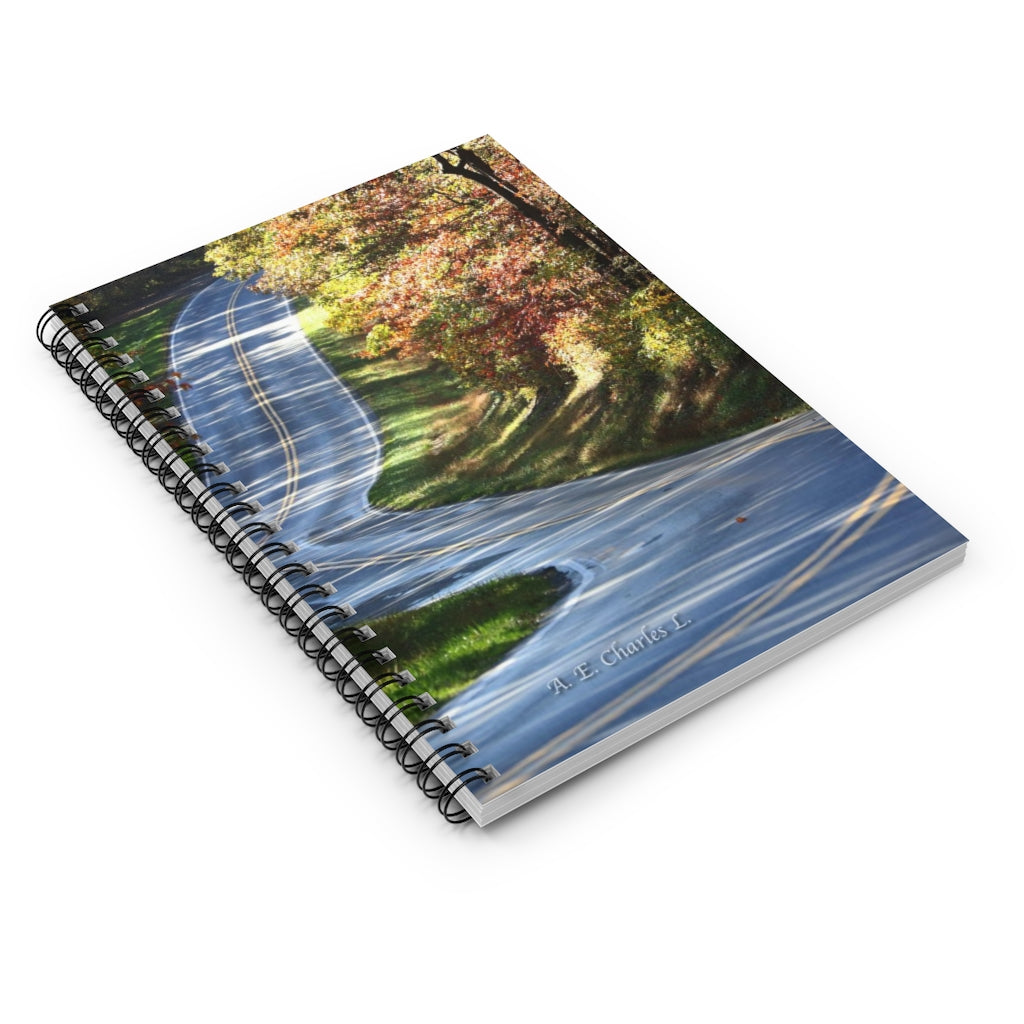 Spiral Notebook - Ruled Line Empty Road (WM)