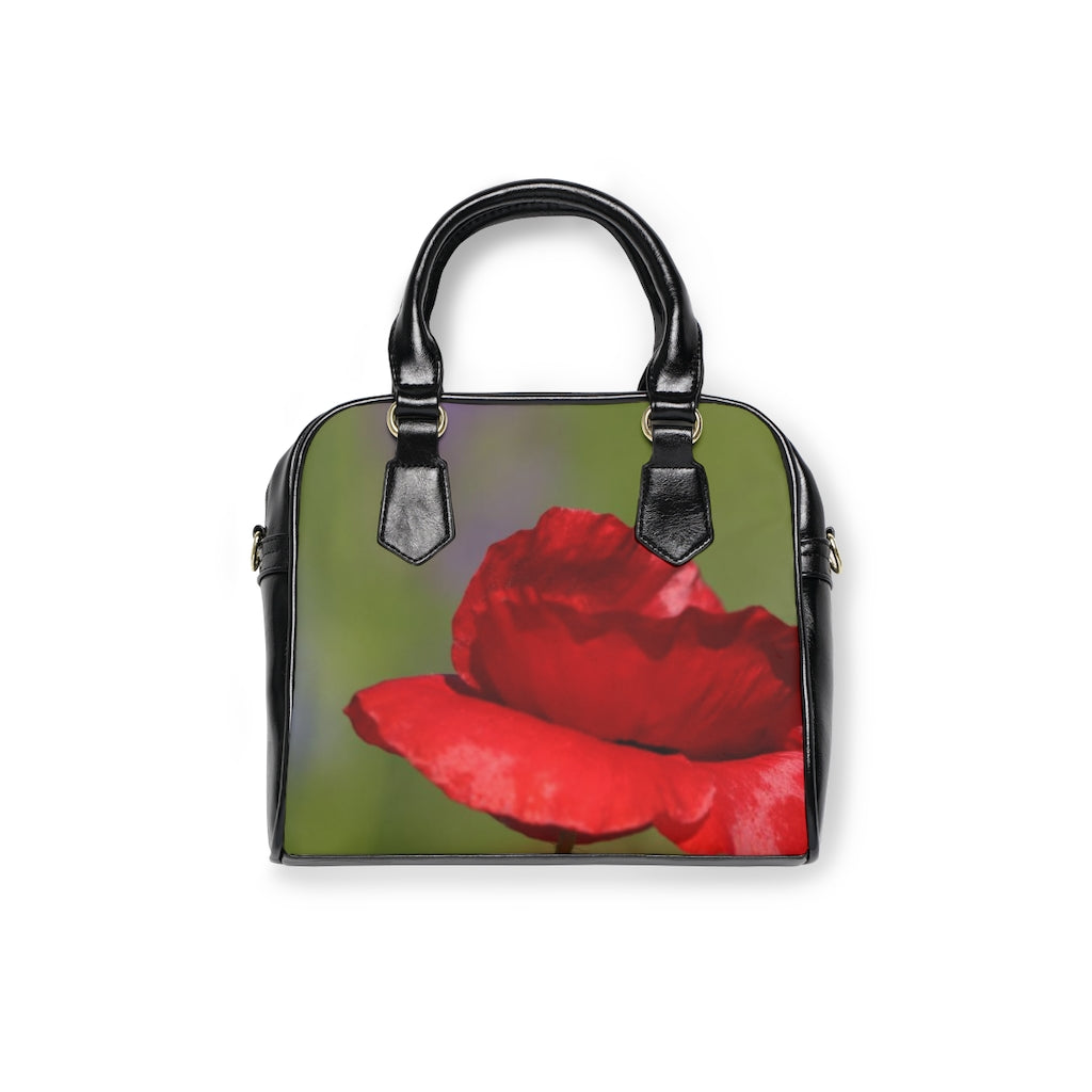 NN Shoulder Handbag Red Shimmer Flower