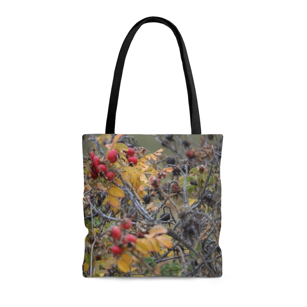 NN AOP Tote Bag Yellow Leaf Red Berries