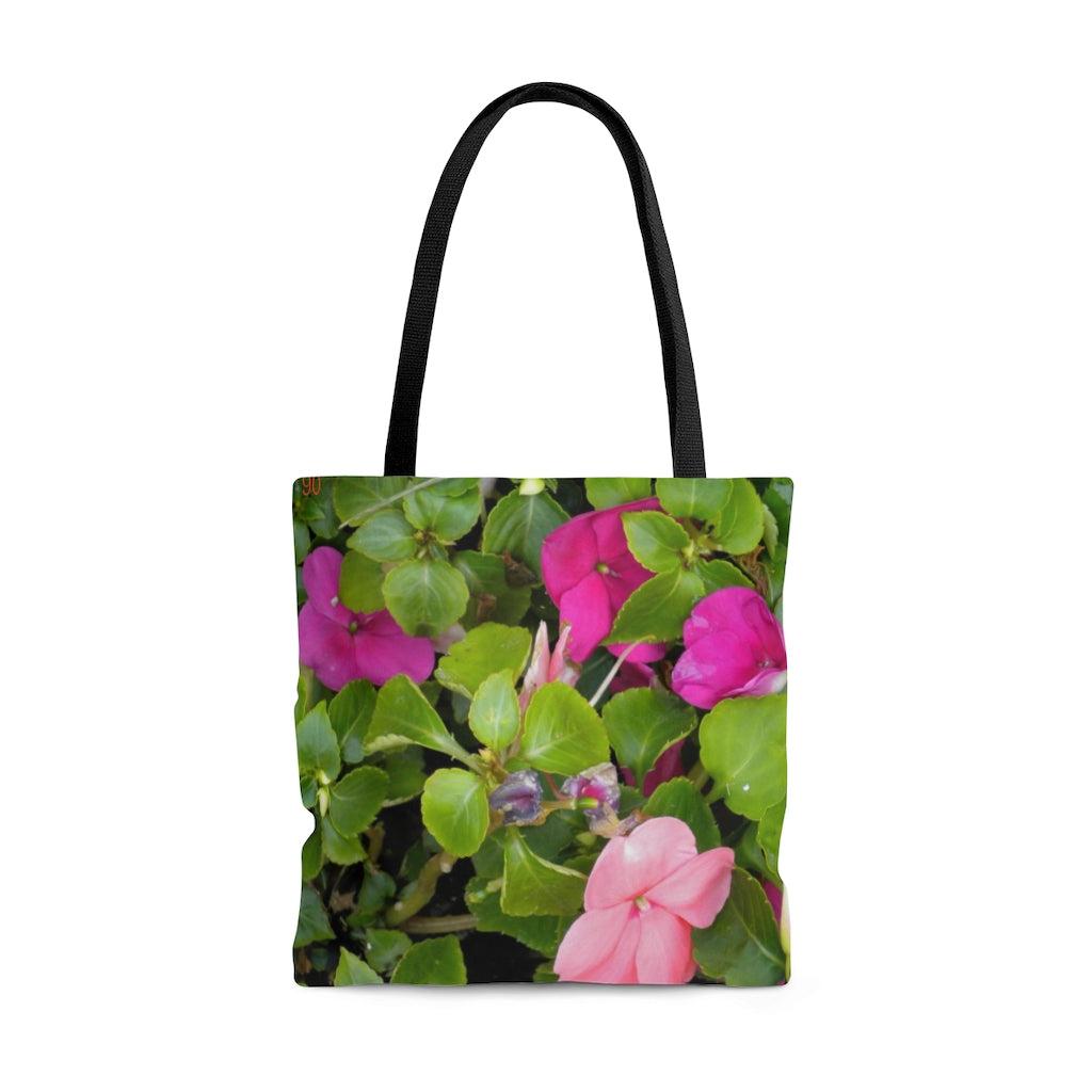 NN AOP Tote Bag Pale Pink & Fuchsia Impatiens