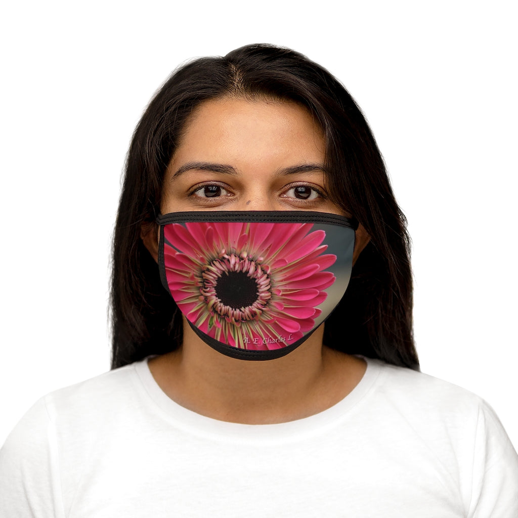 Mixed-Fabric Face Mask Pink Flower